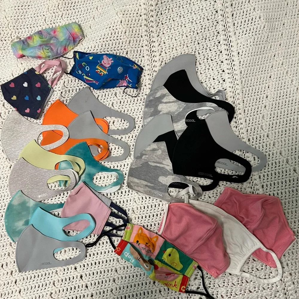 Colorful Kids and Adult Face Masks Set